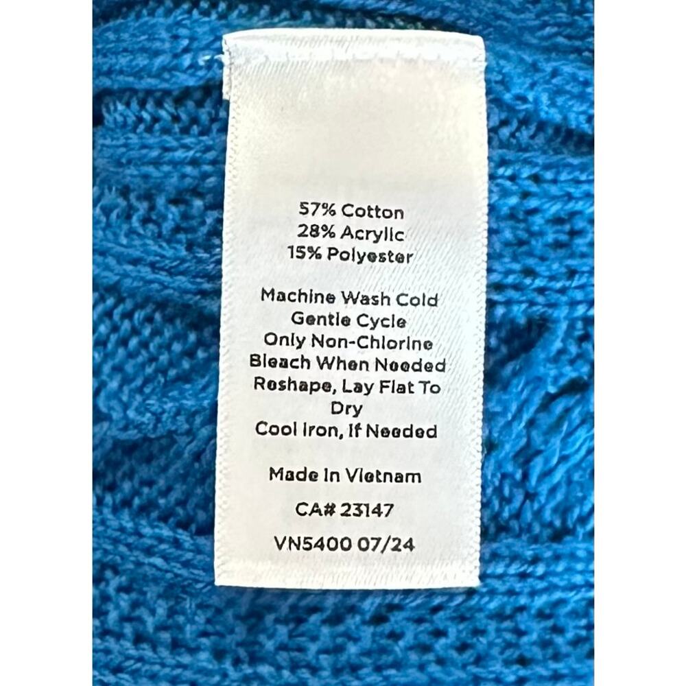 Talbots Soft Cable Knit Crewneck Sweater Blue Size L - Picture 11 of 11